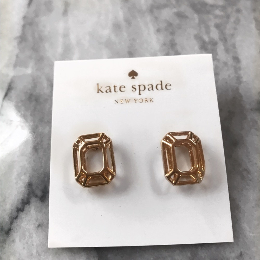NWT ✨KATE SPADE 💖 Freeze Framed Earrings Gold